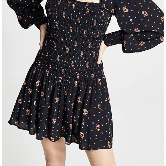 Free People Square Neck Mini Dress Size SP - Picture 4 of 17